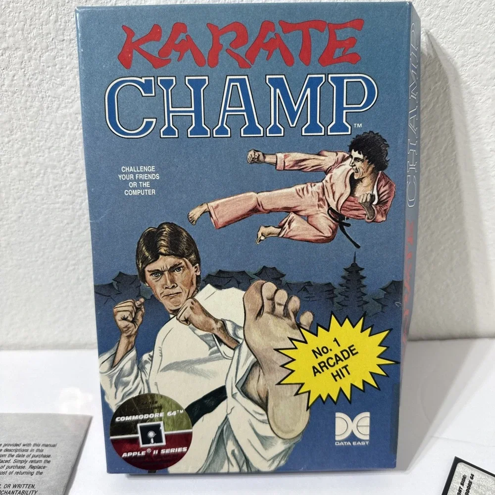 1985 KARATE CHAMP C64/128 Data East Apple Series Box Floppy Disk Inserts Vintage